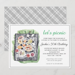 Aquarell Sommer-Picknick-Party-Einladung Einladung