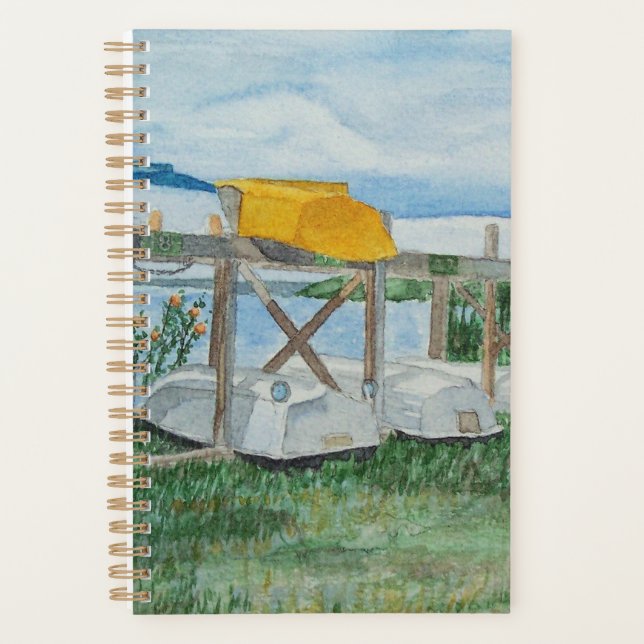 Aquarell Sommer-Ruderboote Planer (Vorderseite)