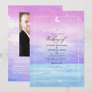 Aquarell-Sommer-Strand-Hochzeitseinladung Einladung