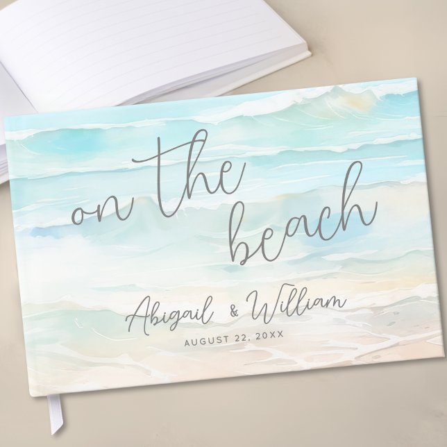 Aquarell Sommer Strandhochzeit Gästebuch (Watercolor Summer On The Beach Wedding Guest Book)
