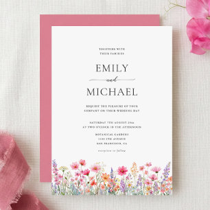 Aquarell-Sommer-Wildblumen-Hochzeitseinladung Einladung