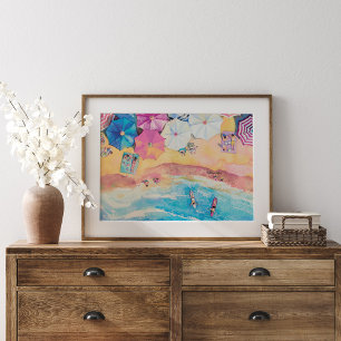 Aquarell Sommerstrand Poster