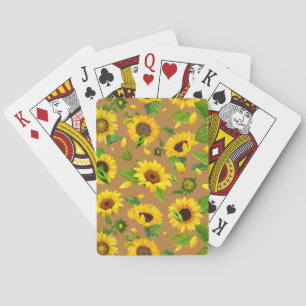 Aquarell-Sonnenblume 5 Spielkarten