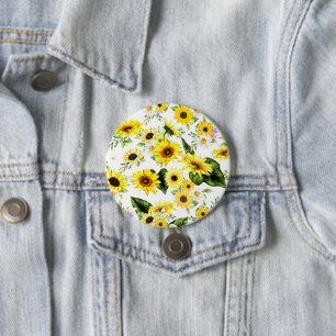 Aquarell Sonnenblume 7 Button