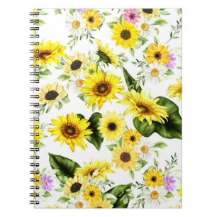 Aquarell-Sonnenblume 7 Notizblock