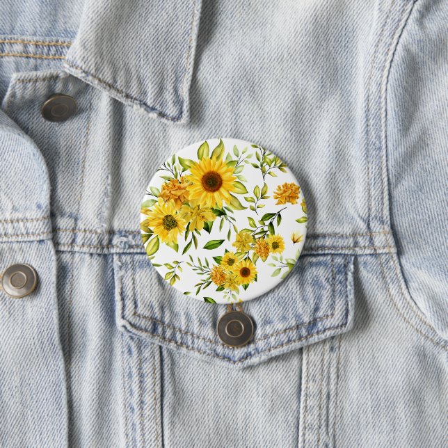 Aquarell-Sonnenblume 8 Button (Beispiel)