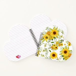 Aquarell-Sonnenblume 8 Notizbuch