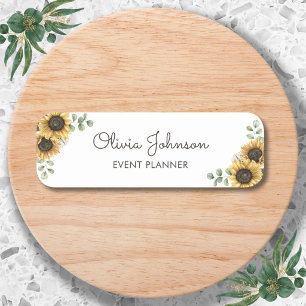 Aquarell-Sonnenblume-Blumen-Personalisiert Namensschild