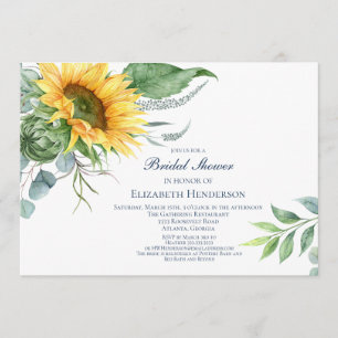 Aquarell Sonnenblume Brautdusche Einladung