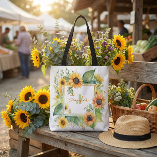 Aquarell Sonnenblume Florales personalisiertes Mon