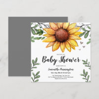 Aquarell Sonnenblume Kinderdusche Party