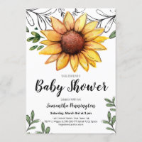 Aquarell Sonnenblume Kinderdusche Party