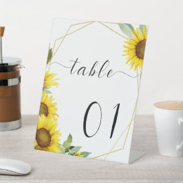 Aquarell Sonnenblume Kinderdusche Tischnummern Sockelschild