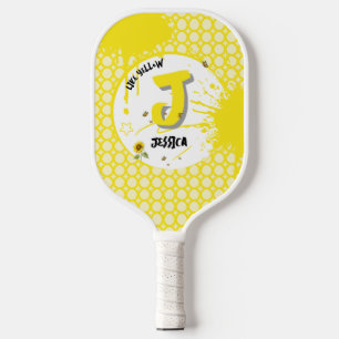 Aquarell-Sonnenblume mit Schmetterlingen wie Gelb Pickleball Schläger