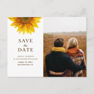 Aquarell-Sonnenblume. Rustikale Blumen Save-the-Da Postkarte