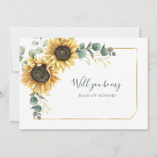 Aquarell-Sonnenblume-Sei-Meine-Trauzeugin-Karte Einladung