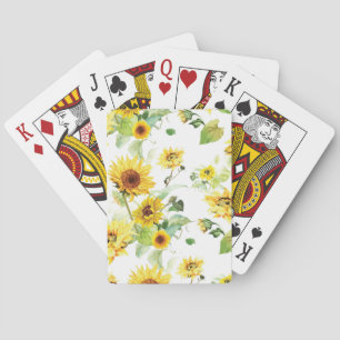 Aquarell-Sonnenblume Spielkarten