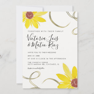 Aquarell-Sonnenblume Wilde Floralschleife Hochzeit