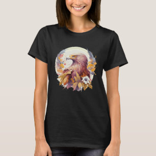 Aquarell-Sonnenblumen-Adler-Blumen-Raubvogel T-Shirt