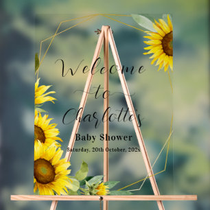 Aquarell-Sonnenblumen-Baby-Shower-Willkommen Acrylschild