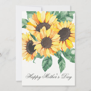 Aquarell-Sonnenblumen-Blumen-Muttertagskarte Karte