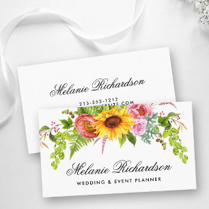 Aquarell-Sonnenblumen-Blumen Visitenkarte