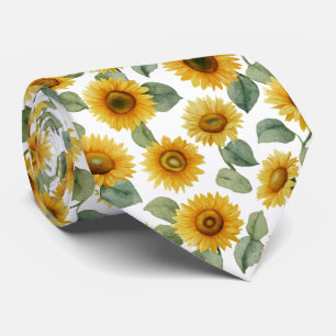 Aquarell-Sonnenblumen-Blumenmuster Krawatte