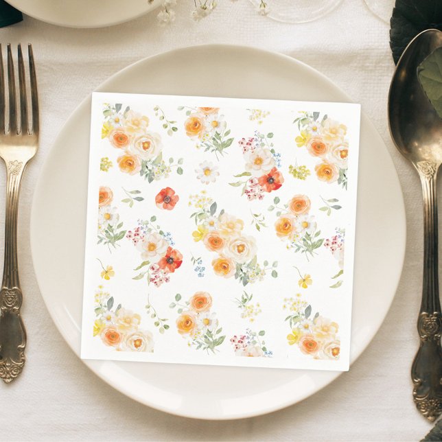Aquarell-Sonnenblumen-Blumenmuster Serviette (Von Creator hochgeladen)
