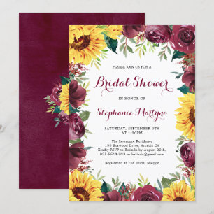 Aquarell Sonnenblumen Blumenstrauß Brautparty Einladung