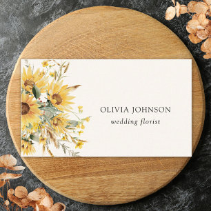 Aquarell Sonnenblumen Bouquet Flora Business Card Visitenkarte