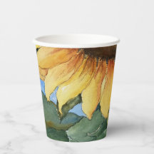 Aquarell Sonnenblumen Farm Garden Paper Cup