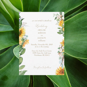Aquarell Sonnenblumen Gold Text Hochzeit Einladung