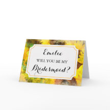 Aquarell-Sonnenblumen-Hochzeitsbrautjungfer