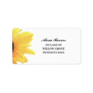 Aquarell-Sonnenblumen-Hochzeitseinladung Postkarte Adressaufkleber