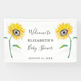 Aquarell Sonnenblumen Kinderdusche Willkommen Banner