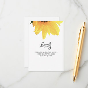 Aquarell-Sonnenblumen Minimalistische Elegante Hoc Begleitkarte