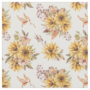 Aquarell-Sonnenblumen-Muster Stoff