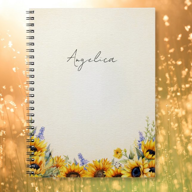 Aquarell-Sonnenblumen-Notizbuch Notizblock (Von Creator hochgeladen)