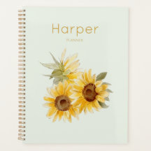 Aquarell-Sonnenblumen personalisiert