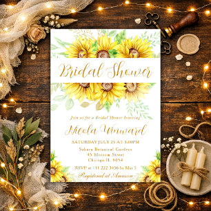 Aquarell-Sonnenblumen-Rahmen Bridal Shower Einladung