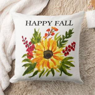 Aquarell-Sonnenblumen süß modern hübsch Kissen