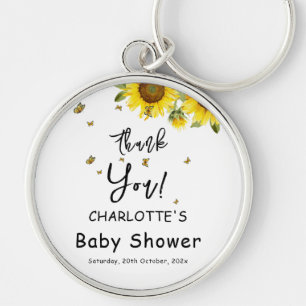 Aquarell-Sonnenblumen und Schmetterlinge Baby Show Schlüsselanhänger