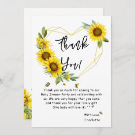 Aquarell Sonnenblumen und Schmetterlinge Kinderdus Dankeskarte