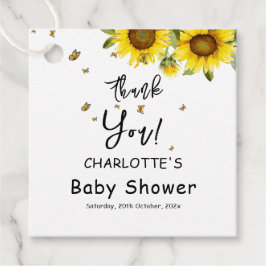 Aquarell Sonnenblumen und Schmetterlinge Kinderdus Geschenkanhänger