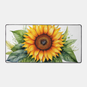 Aquarell-Sonnenblumenblätter handgezeichnet floral Schreibtischunterlage