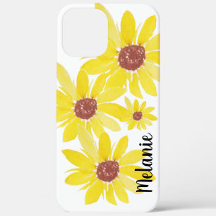 Aquarell-Sonnenblumenknospen Floral Monogramm  Case-Mate iPhone Hülle