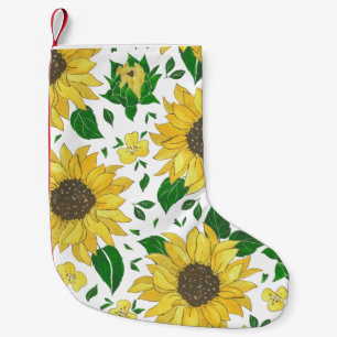 Aquarell-Sonnenblumenmuster Kleiner Weihnachtsstrumpf