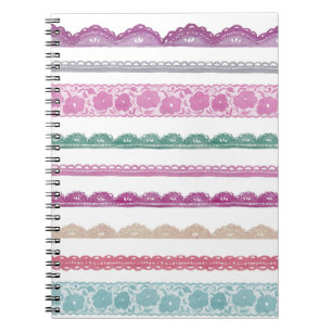 Aquarell-Spitze-Band-Girly Regenbogen gemalt Notizblock