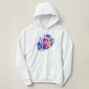 Aquarell-Splash-Universum-Löwe Hoodie