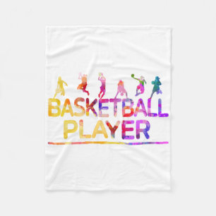 Aquarell Sport Basketballspieler Fleecedecke